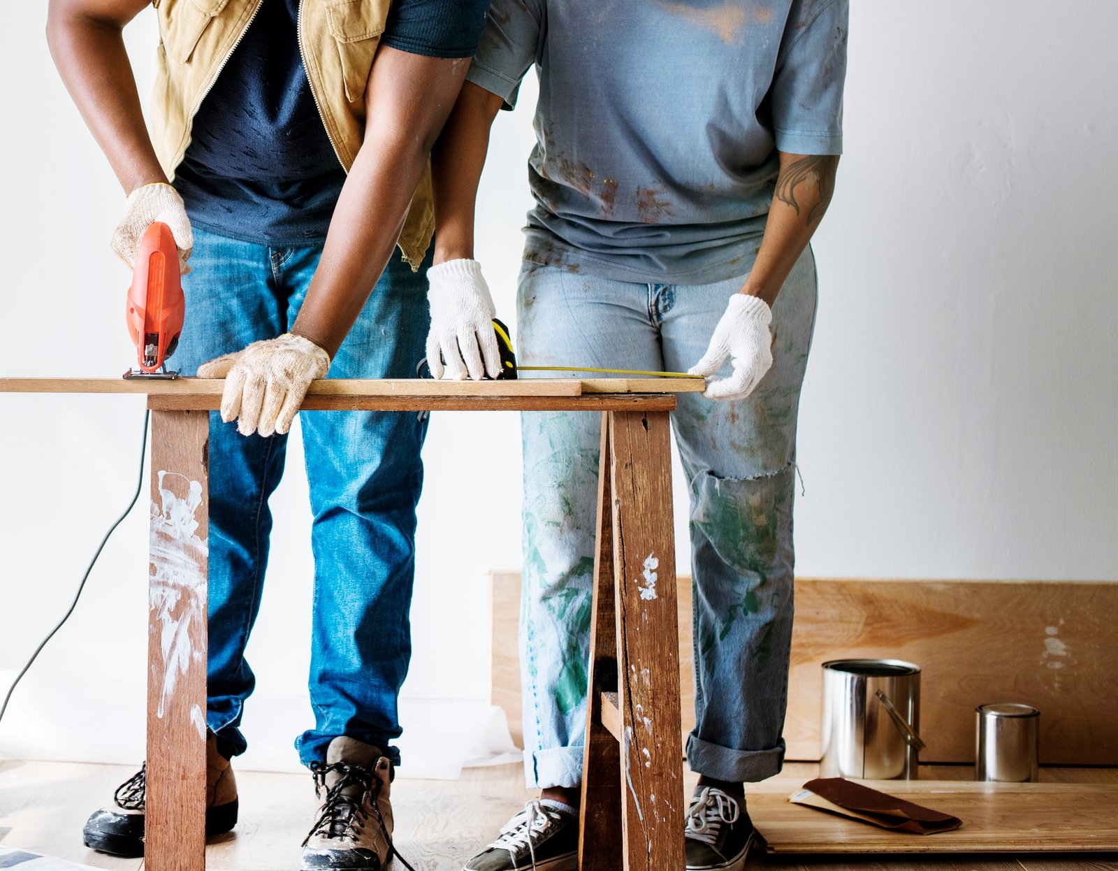 People renovating the house concept